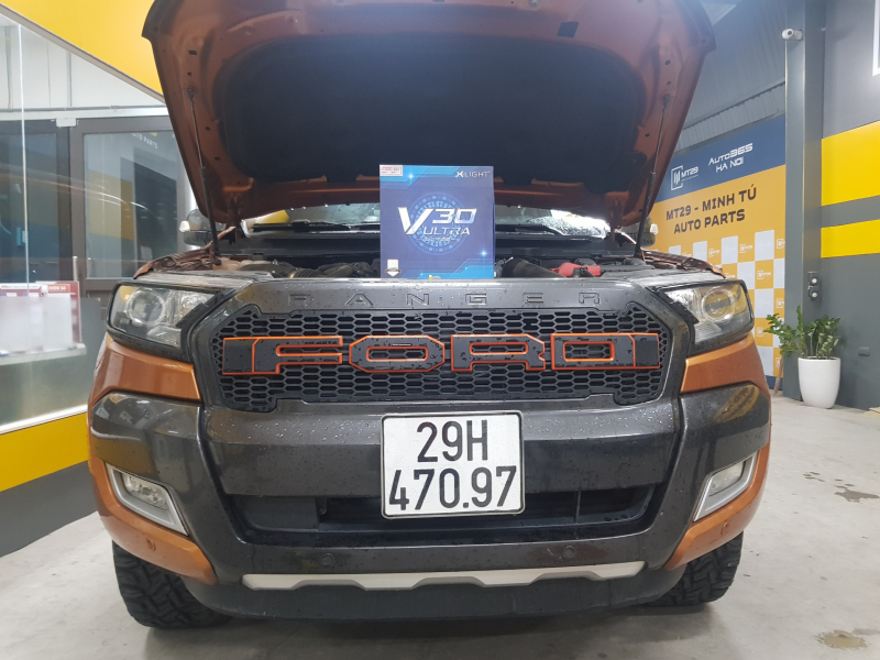 Độ đèn nâng cấp ánh sáng Nâng cấp bi led X-Light V30 Ultra cho xe Ford Ranger Wildtrak 2017